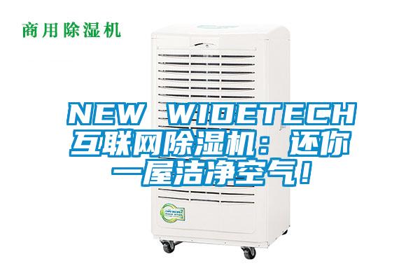 NEW WIDETECH互聯(lián)網(wǎng)除濕機(jī)：還你一屋潔凈空氣！